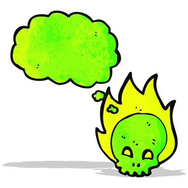 Spooky alev kafatası çizgi film