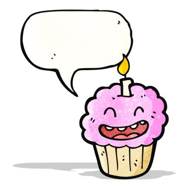 Çizgi film cupcake mum ile