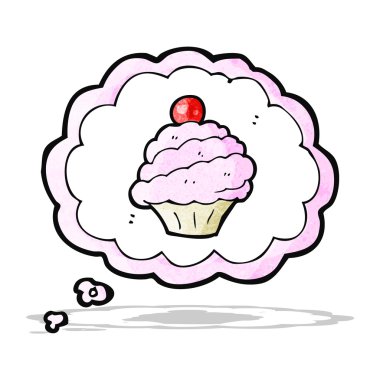 karikatür cupcake düşünce balonu sembol