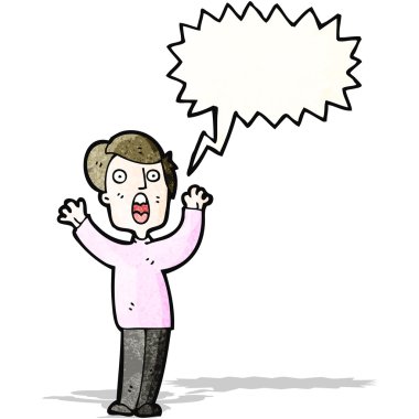 karikatür haykıran adam