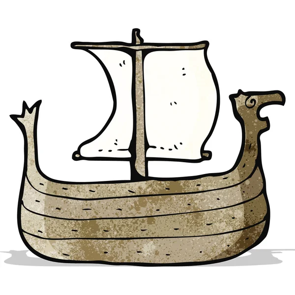Cartoon Vikingschip — Stockvector