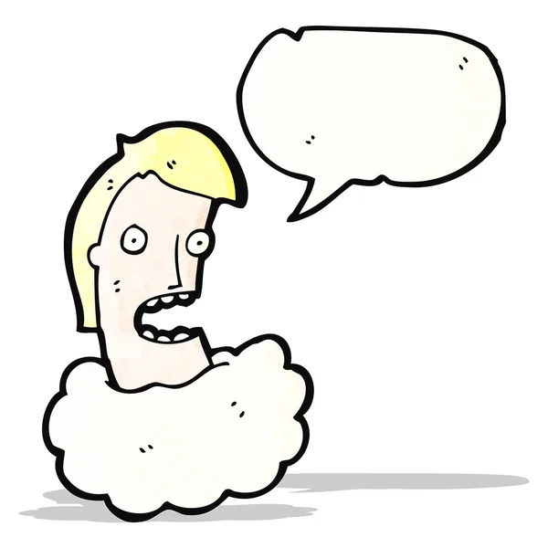 Parlare testa in nube cartone animato — Vettoriale Stock