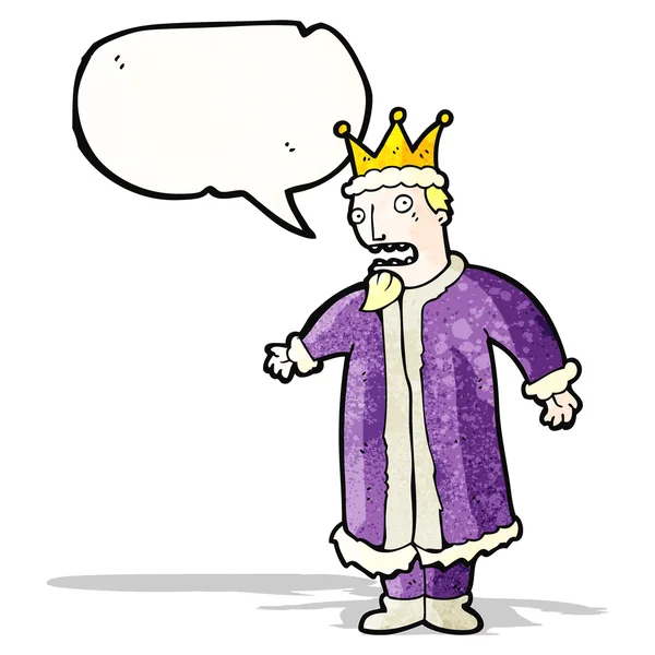 Cartoon king with speech bubble — Stock Vector