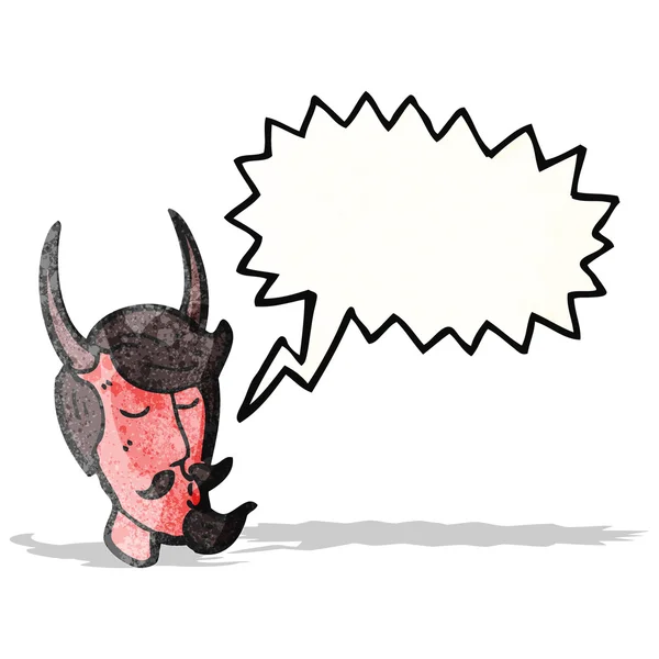 Cartoon talking devil face — Stock Vector