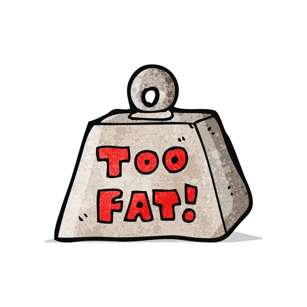 Peso dicendo troppo grasso cartone animato — Vettoriale Stock