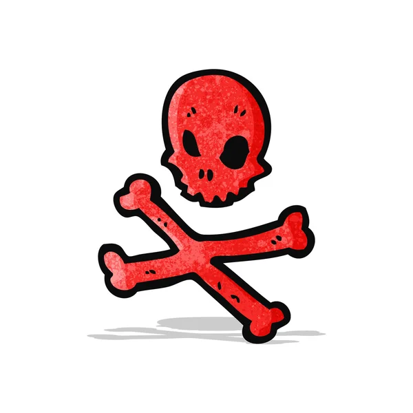 Rode skull and crossbones symbool — Stockvector