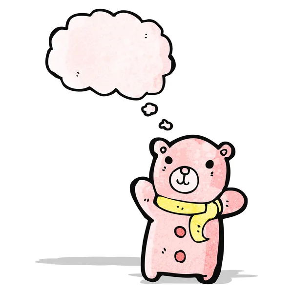 Cartoon teddy bear with thought bubble — Stock Vector