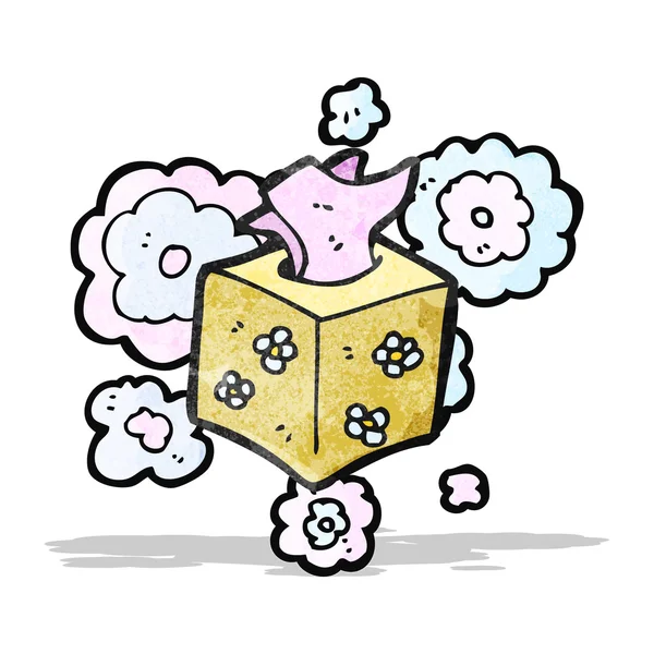 Cartoon pappersnäsdukar i låda — Stock vektor