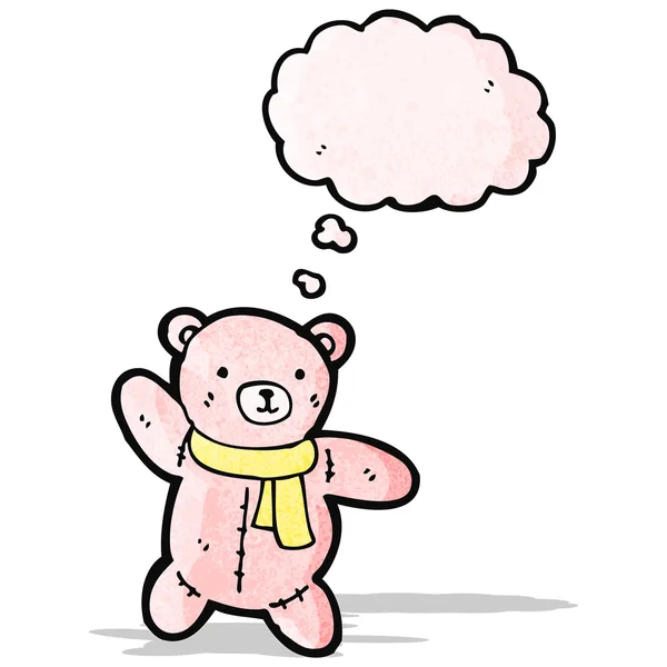 Cartoon teddy bear with thought bubble — Stock Vector