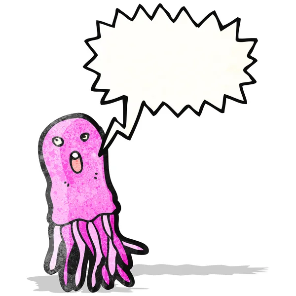 Medusas de dibujos animados con burbuja del habla — Vector de stock