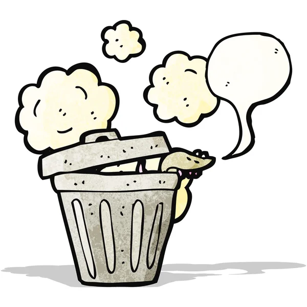 Cartone animato bidone della spazzatura con ratto — Vettoriale Stock