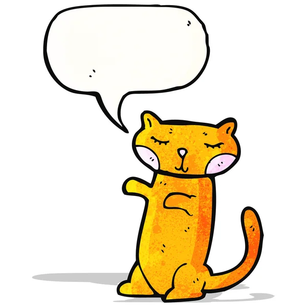Fröhliche Cartoon-Katze mit Sprechblase — Stockvektor