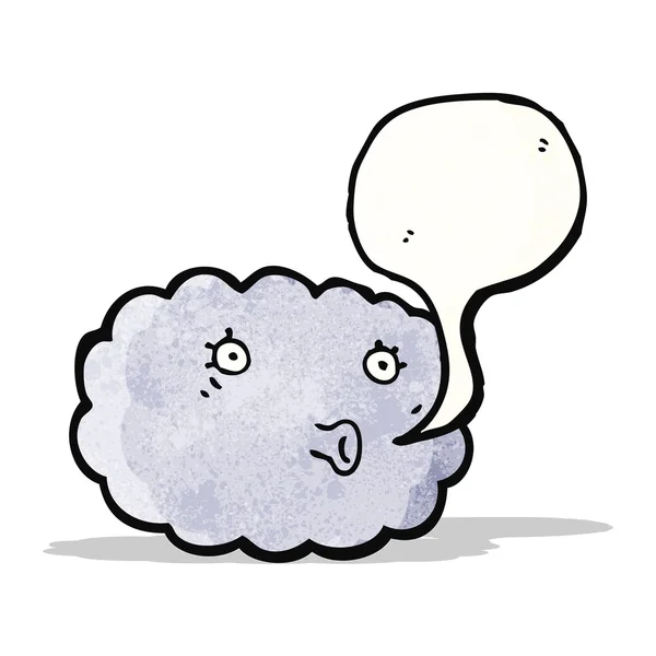 Nuvem engraçada dos desenhos animados com bolha de fala — Vetor de Stock