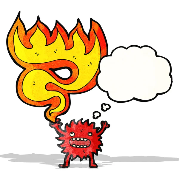 Cartoon little fire monster — Stock Vector