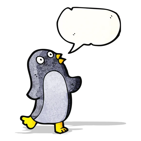 Dansande pingvin seriefigur — Stock vektor