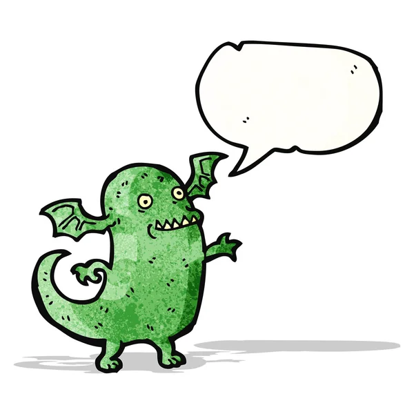 Kreslené monstrum s bublinou řeči — Stockový vektor