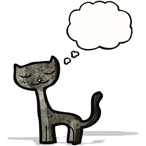 Tecknad svart katt med tankebubbla — Stock vektor