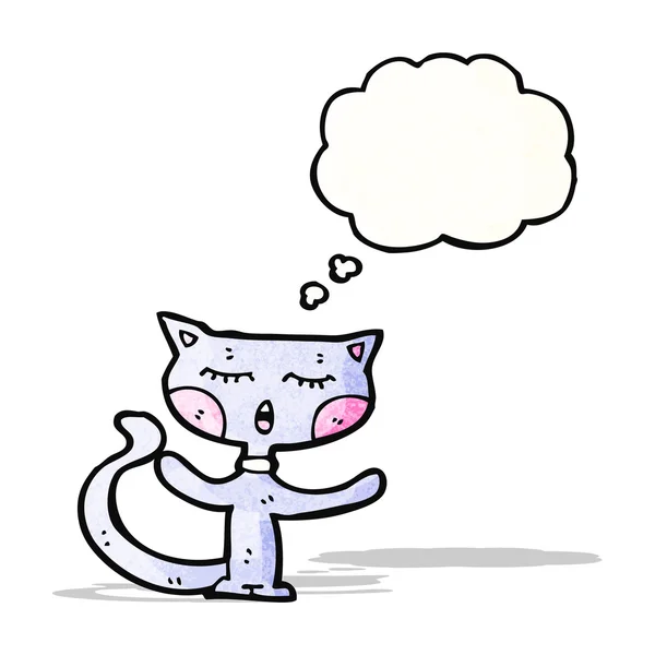 Gato de dibujos animados con burbuja de pensamiento — Vector de stock
