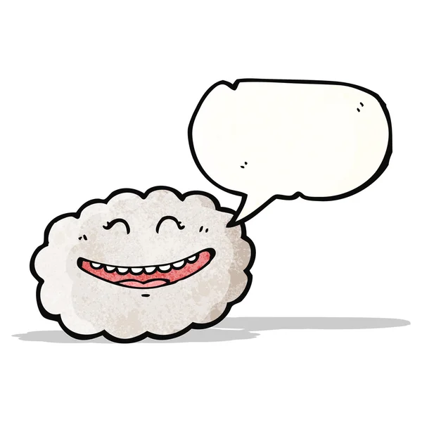 Nube feliz con burbuja de habla — Vector de stock