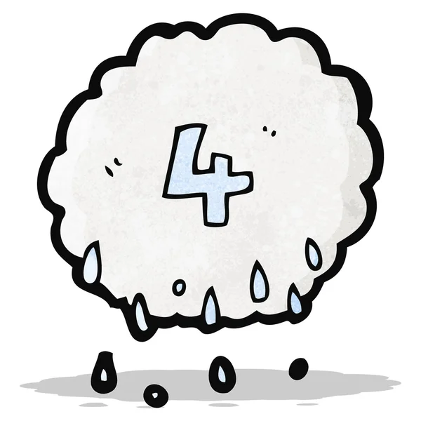 番号 4 を持つ漫画 raincloud — ストックベクタ