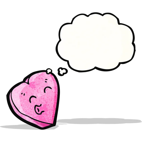 Cartoon kärlek hjärta med tankebubbla — Stock vektor