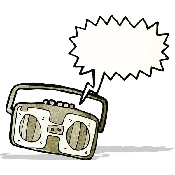 Cartoon radio cassette player — Stock Vector