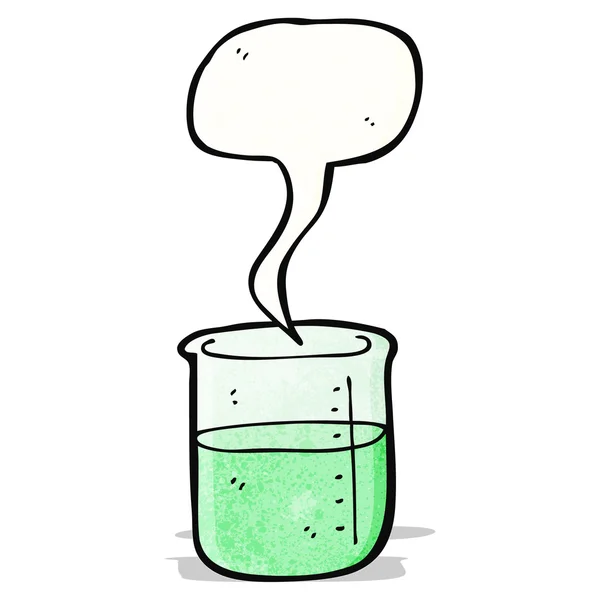 Vaso de precipitados químico de dibujos animados — Vector de stock