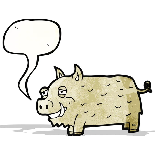 Cartoon hairy pig — Stock Vector