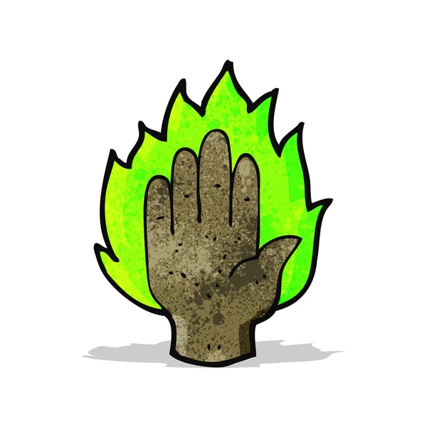 Flaming hand symbool — Stockvector