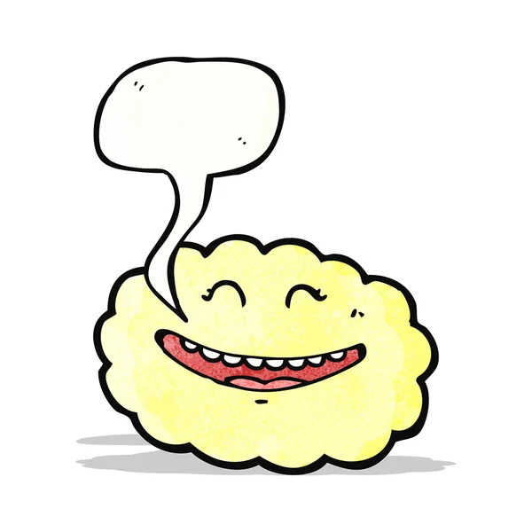 Funny cartoon cloud with speech bubble — Stock Vector