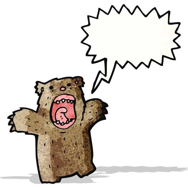 Cartoon shouting bear — Stock Vector