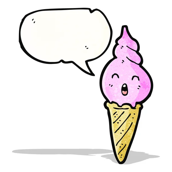 Helado cono personaje de dibujos animados — Archivo Imágenes Vectoriales