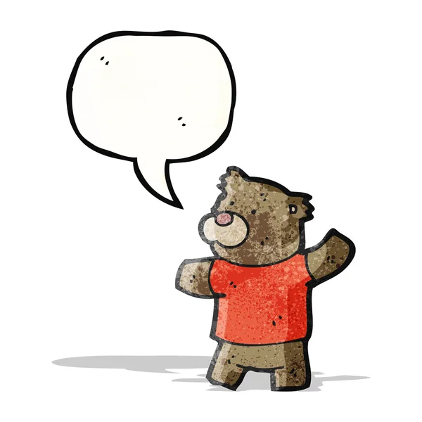 Talking teddy bear cartoon — Stock Vector