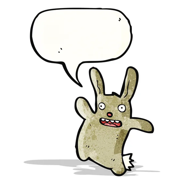 スピーチバブル付きの漫画ウサギ — ストックベクタ
