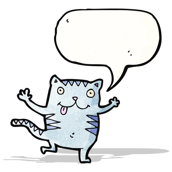 Cute cartoon kat met tekstballon — Stockvector