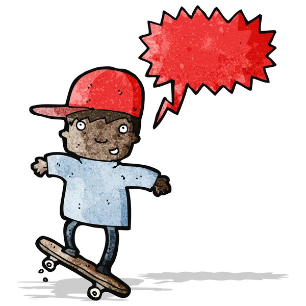 Cartoon boy on skateboard — Stock Vector