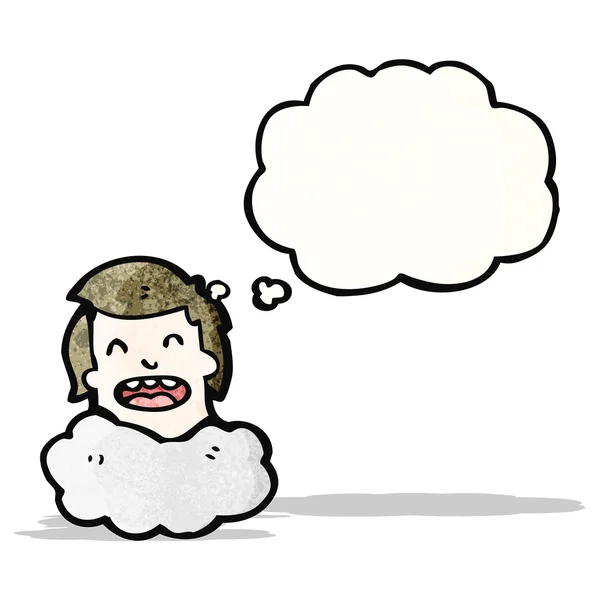 Cartoon head on cloud cartoon — Stock Vector