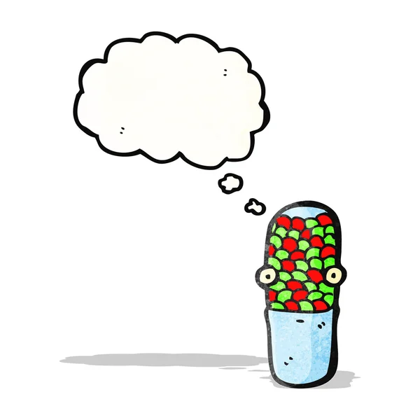 Personnage de pilule antibiotique dessin animé — Image vectorielle