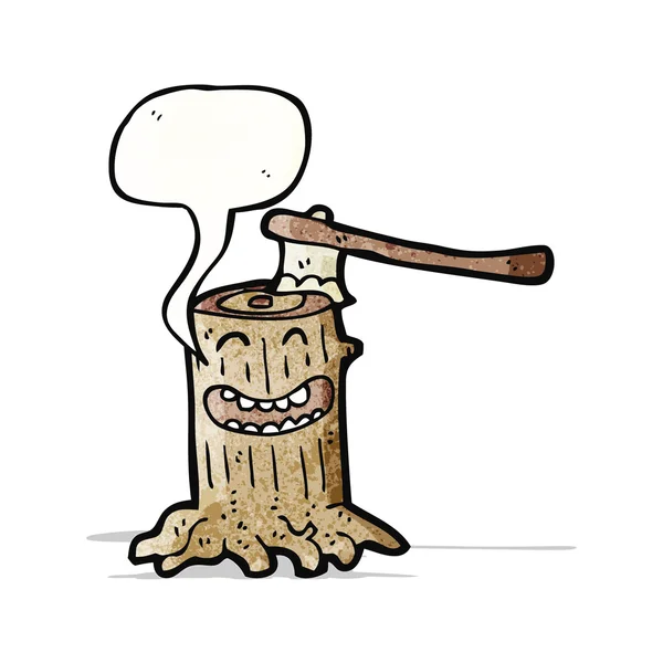 Árbol muñón personaje de dibujos animados — Archivo Imágenes Vectoriales