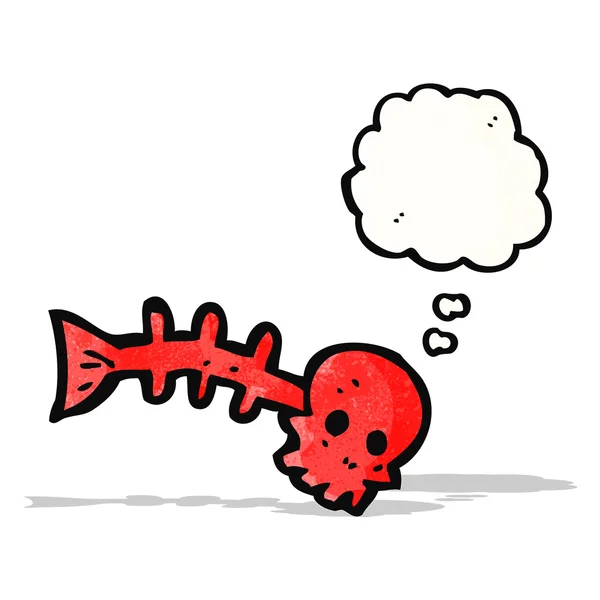 漫画の不気味な魚の骨 — ストックベクタ