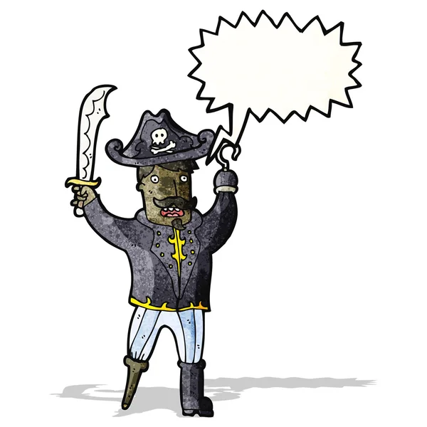 Cartoon piraat met spraakbel — Stockvector