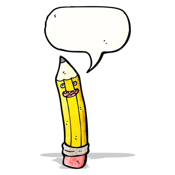 Mluvící tužka kreslená postavička — Stockový vektor