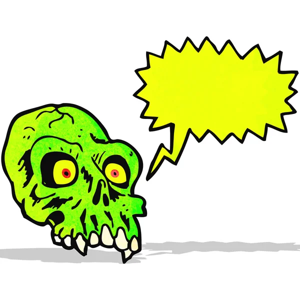 Spooky gillen schedel cartoon — Stockvector