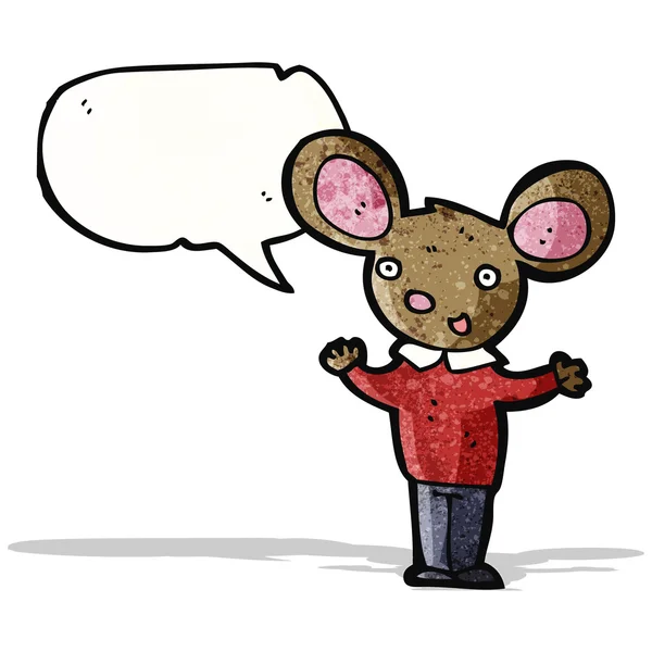 Talking mouse in clothes cartoon — Stock Vector