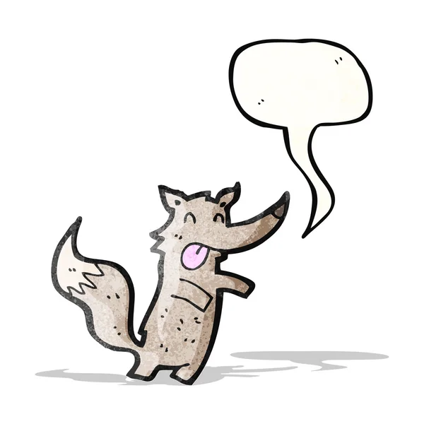 Lobo de dibujos animados con burbuja de habla — Archivo Imágenes Vectoriales