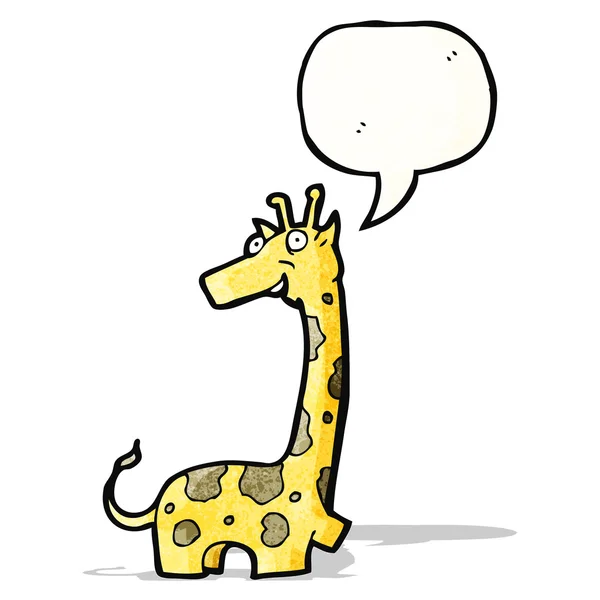 Cartoon giraffe met spraakbel — Stockvector