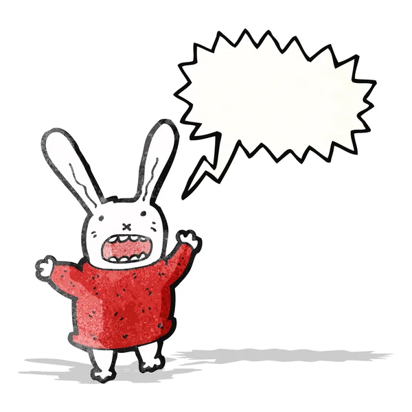 Loco gritando conejo de dibujos animados — Vector de stock
