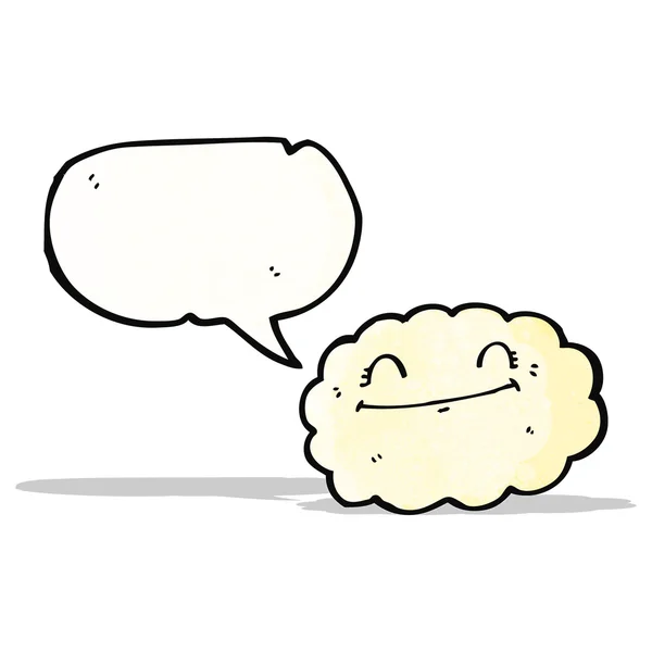 Happy cloud with speech bubble — Stock Vector