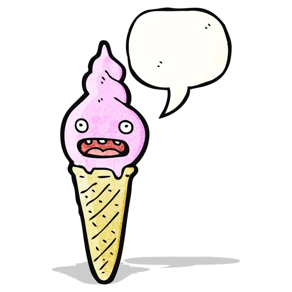 Dondurma koni çizgi film karakteri — Stok Vektör