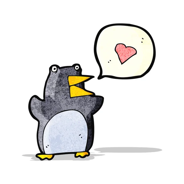 Cartoon penguin with speech bubble — Stock Vector